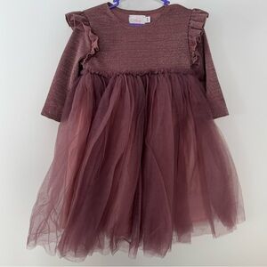 Mila & Rose Mauve Shimmer 3/4 Sleeve Tutu Dress - 5/6